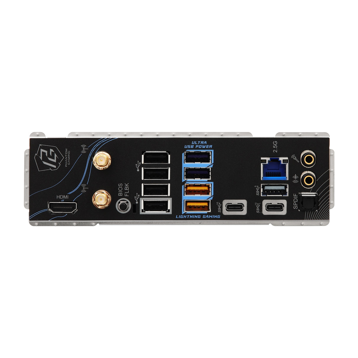 ASRock B850 Riptide WiFi PHANTOM GAMING AMD AM5 Socket Motherboard, ATX, 4x DDR5 Slots, 4x M.2 Sockets, Fitted I/O Shield, 2.5GbE LAN, Wi-Fi 7, 1x HDMI Port
