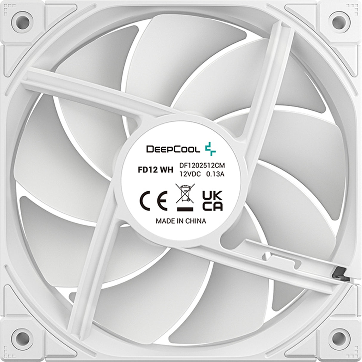 DeepCool FD12 120mm Case Fan 3-Pack, PWM Control, High Airflow, Low Noise, Hydro Bearing, White, Anti-Vibration Pads, 4-Pin Connector