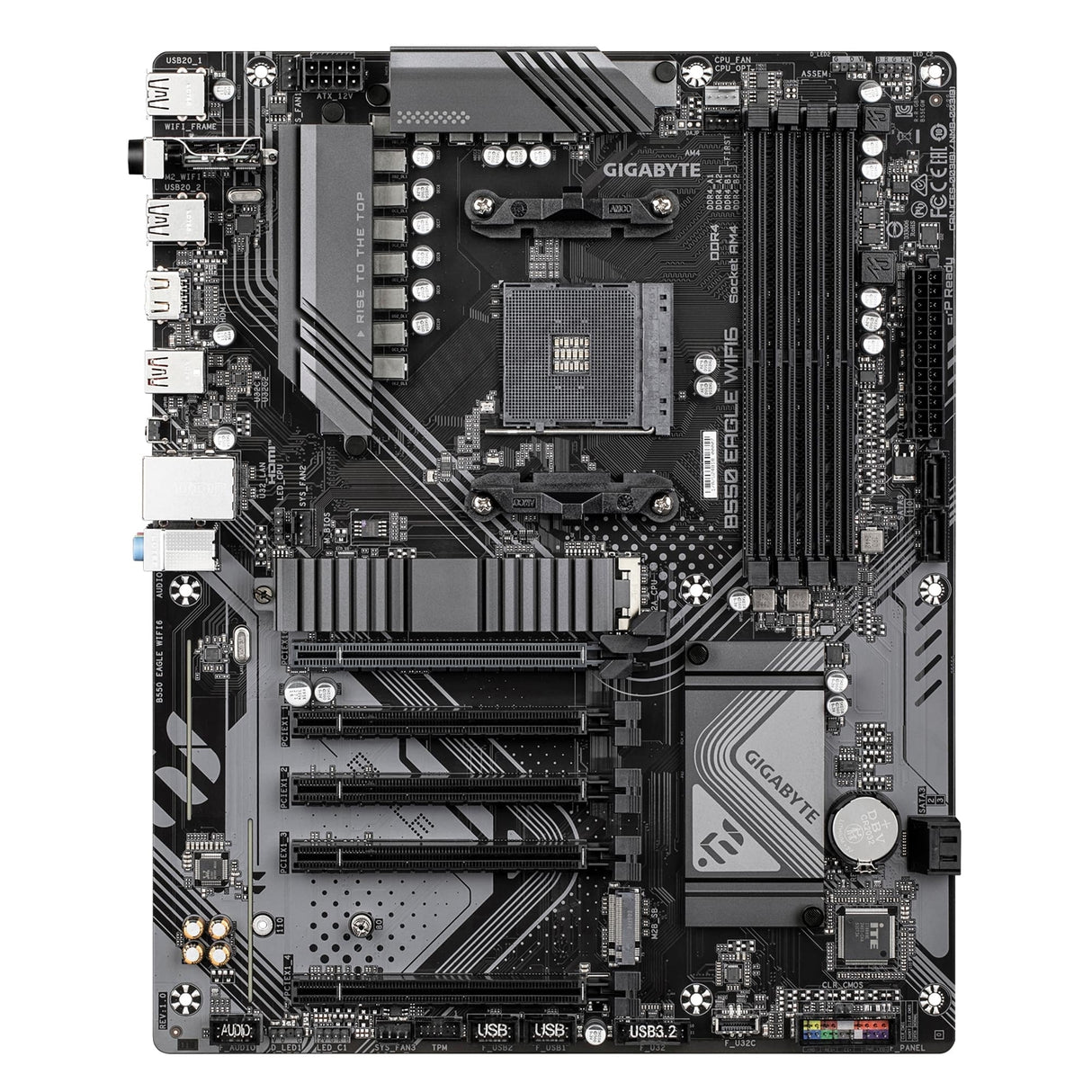Gigabyte B550 EAGLE WIFI6 AMD AM4 Socket Motherboard, ATX, 4x DDR4 Slots, 2x M.2 Sockets, GbE LAN, Wi-Fi 6, 1x HDMI Port