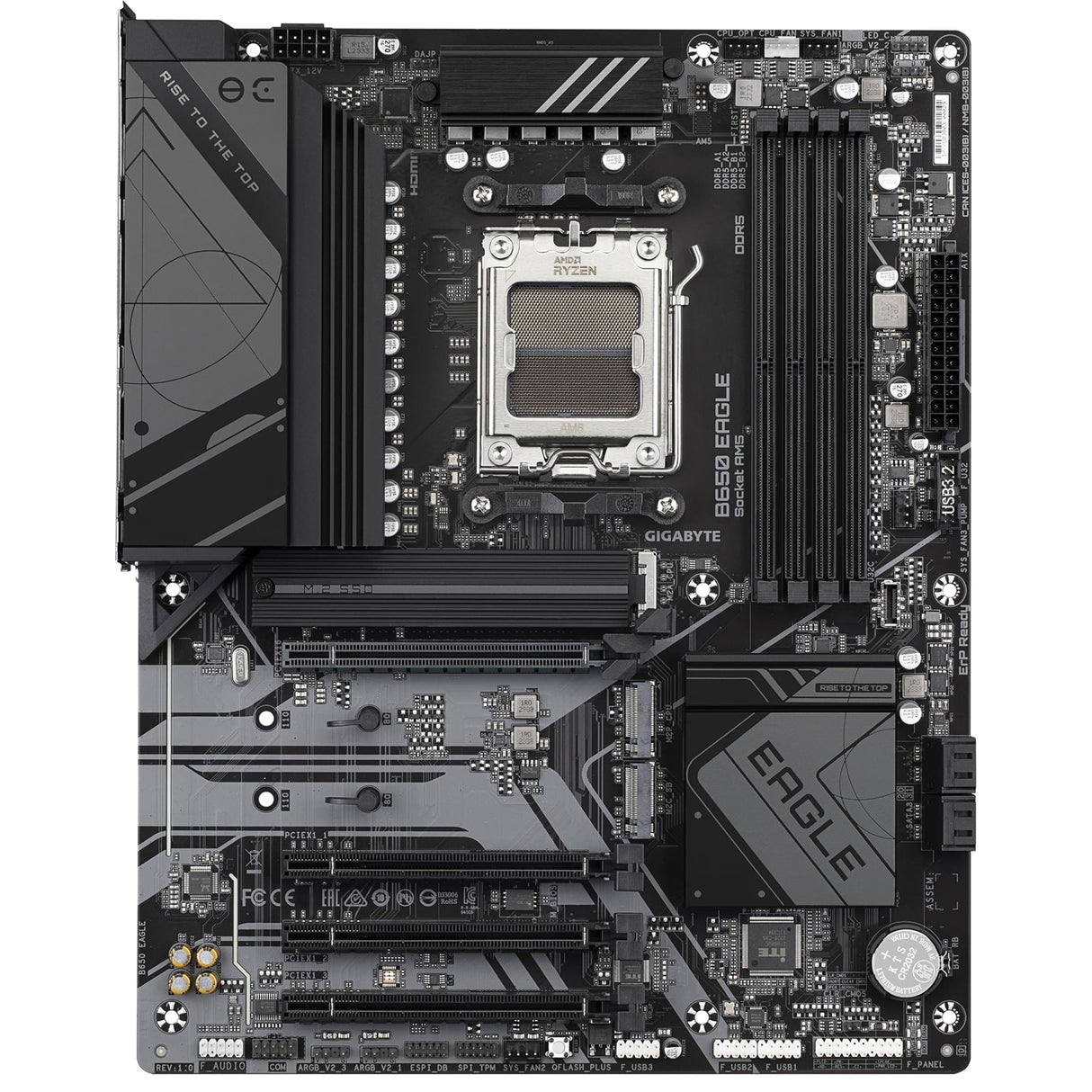 Gigabyte B650 EAGLE AMD AM5 Socket Motherboard, ATX, 4x DDR5 Slots, 3x M.2 Sockets, Fitted I/O Shield, GbE LAN, 1x DisplayPort / 1x HDMI Port