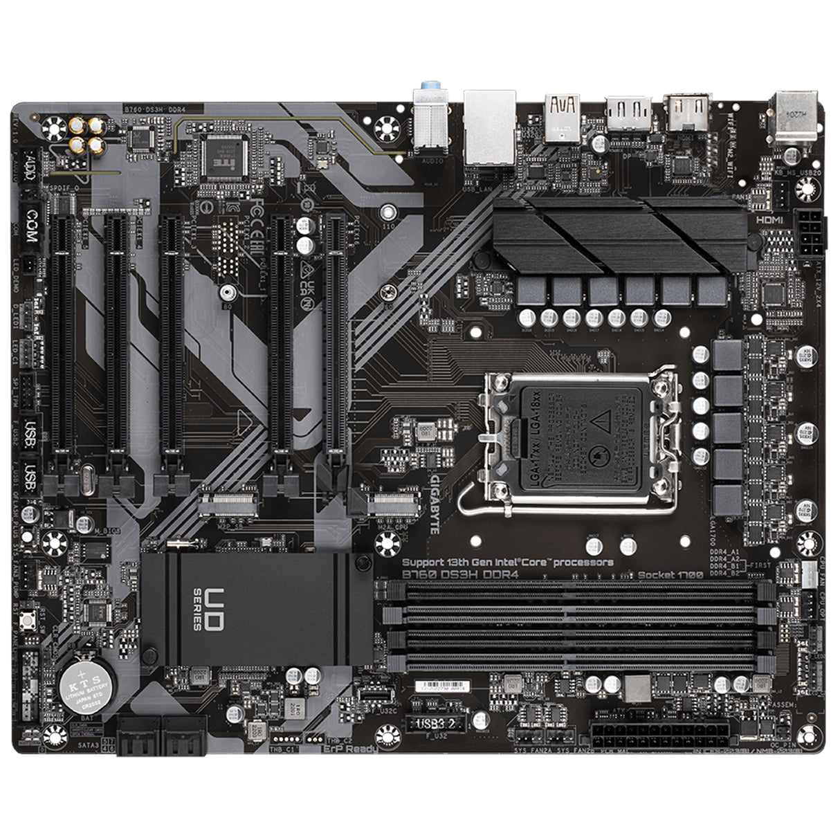 Gigabyte B760 DS3H DDR4 Ultra Durable Intel 1700 Socket Motherboard, ATX, 4x DDR4 Slots, 2x M.2 Sockets, GbE LAN, 1x DisplayPort / 1x HDMI Port