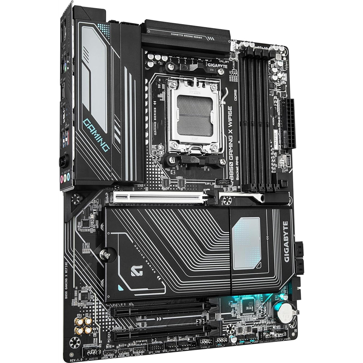 Gigabyte B850 GAMING X WIFI6E AMD AM5 Socket Motherboard, ATX, 4x DDR5 Slots, 3x M.2 Sockets, Fitted I/O Shield, 2.5GbE LAN, Wi-Fi 6E, 1x DisplayPort / 1x HDMI Port