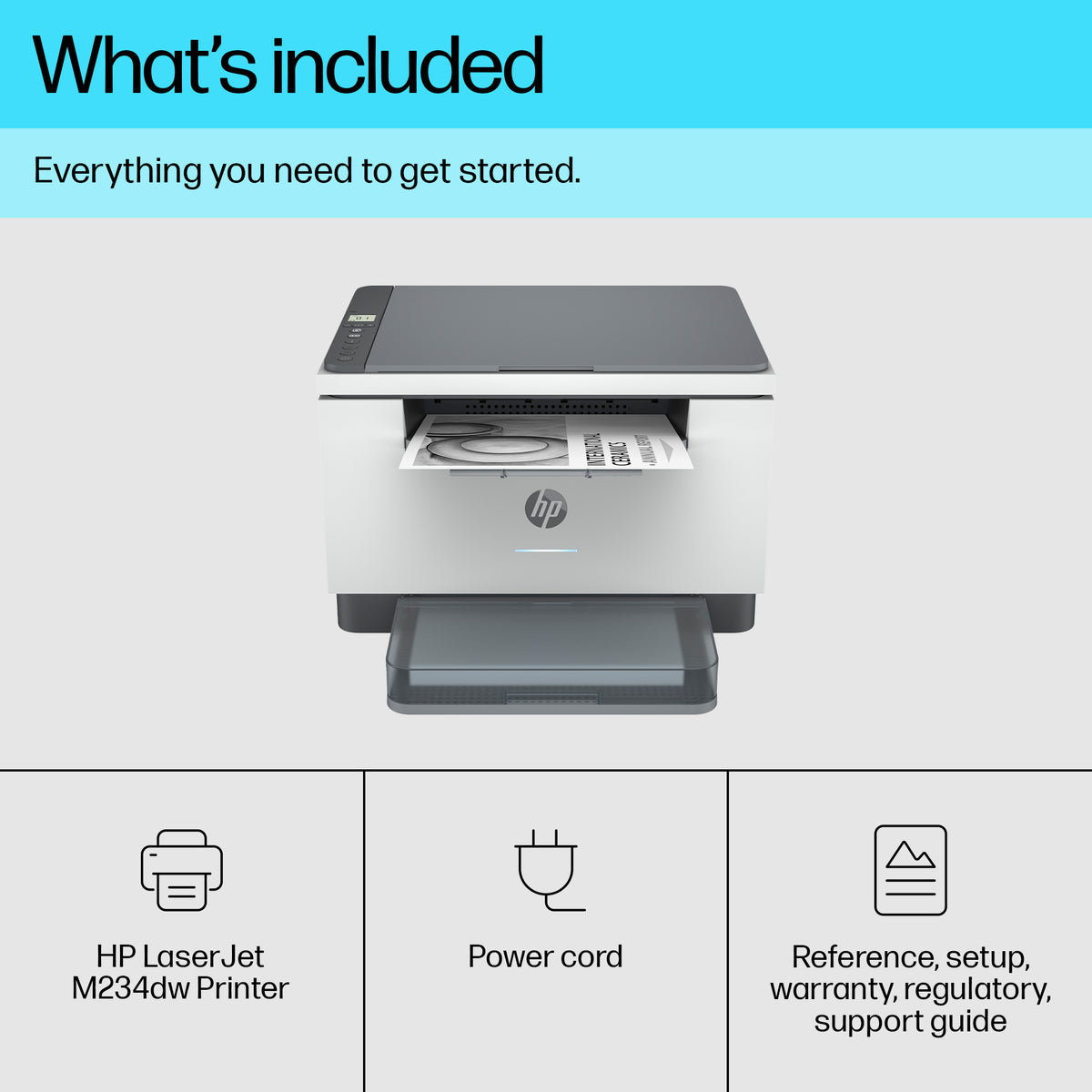 HP LaserJet M234dw Wireless Multifunction Black and white Printer, Copier, Scanner; Duplex