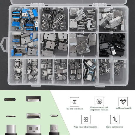180pcs USB Connector Assortment