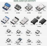180pcs USB Connector Assortment