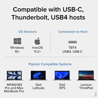 Plugable TBT4-UD5 ThunderBolt 4 Dual Monitor (2x 4K or 1x 8K) 96W USB-C PD Docking Station