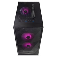 TecWare Forge M2 mATX PC Case, Compact High Airflow Mesh Front Panel, 3 x ARGB Fans Included, Hinged Tempered Glass Door, Supports 240mm Radiator, mATX/ITX, Black