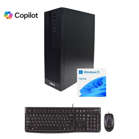 LOGIX 14th Gen Intel Core i3 Quad Core Small Form Factor SFF Home / Office PC with 8GB RAM, 500GB SSD, Windows 11 Home, WiFi 6, Keyboard, Mouse & 3 Year Warranty