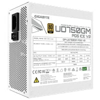 GIGABYTE GP-UD750GM 750W V2 ICE, 80 Plus Gold Certified Fully Modular Power Supply, PCIe Gen 5.1, 80 PLUS Gold, Fully Modular Design, 120mm Fan, ATX 3.1 compatible, UK Plug