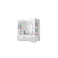 DeepCool CG380 3F Micro-ATX Gaming Case White  Panoramic Tempered Glass Side Panel, Mesh Airflow Front, 3 Pre-Installed ARGB Fans, USB-C & USB-A Front I/O, Spacious SFF/mATX/ITX Build Support