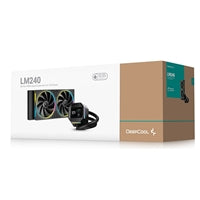 DeepCool LM240 Liquid CPU Cooler with 2.4" IPS Display, 240mm AIO, Dual 120mm ARGB Fans, Anti-Leak Technology, PWM Pump, Intel LGA 1851/1700 & AMD AM5 Compatible, Black