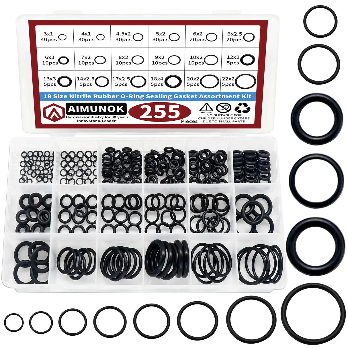 255pcs O-Ring Assortment