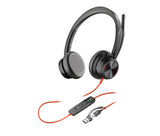 HP Poly Blackwire 8225 Stereo Microsoft Teams Certified USB-C Headset +USB-C/A Adapter