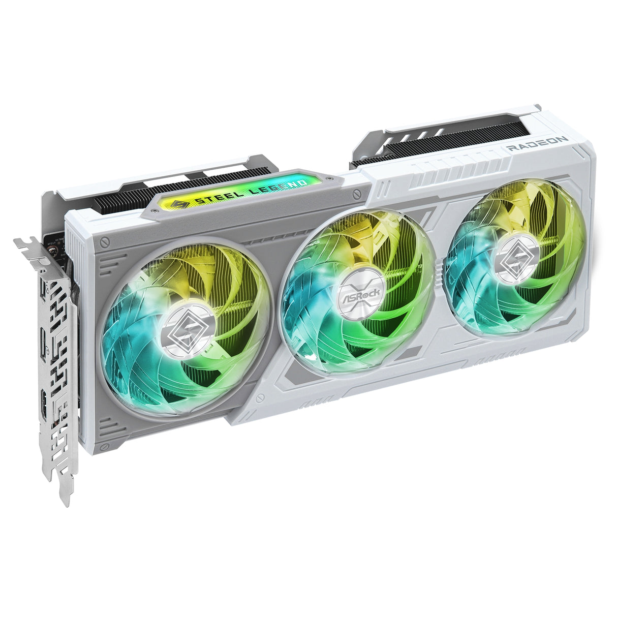 ASRock AMD Radeon RX 9060 XT Steel Legend OC 16GB GDDR6 Graphics Card, 2048 Streams, 3320MHz Boost Clock, Triple Fan, 2x DisplayPorts / 1x HDMI Port