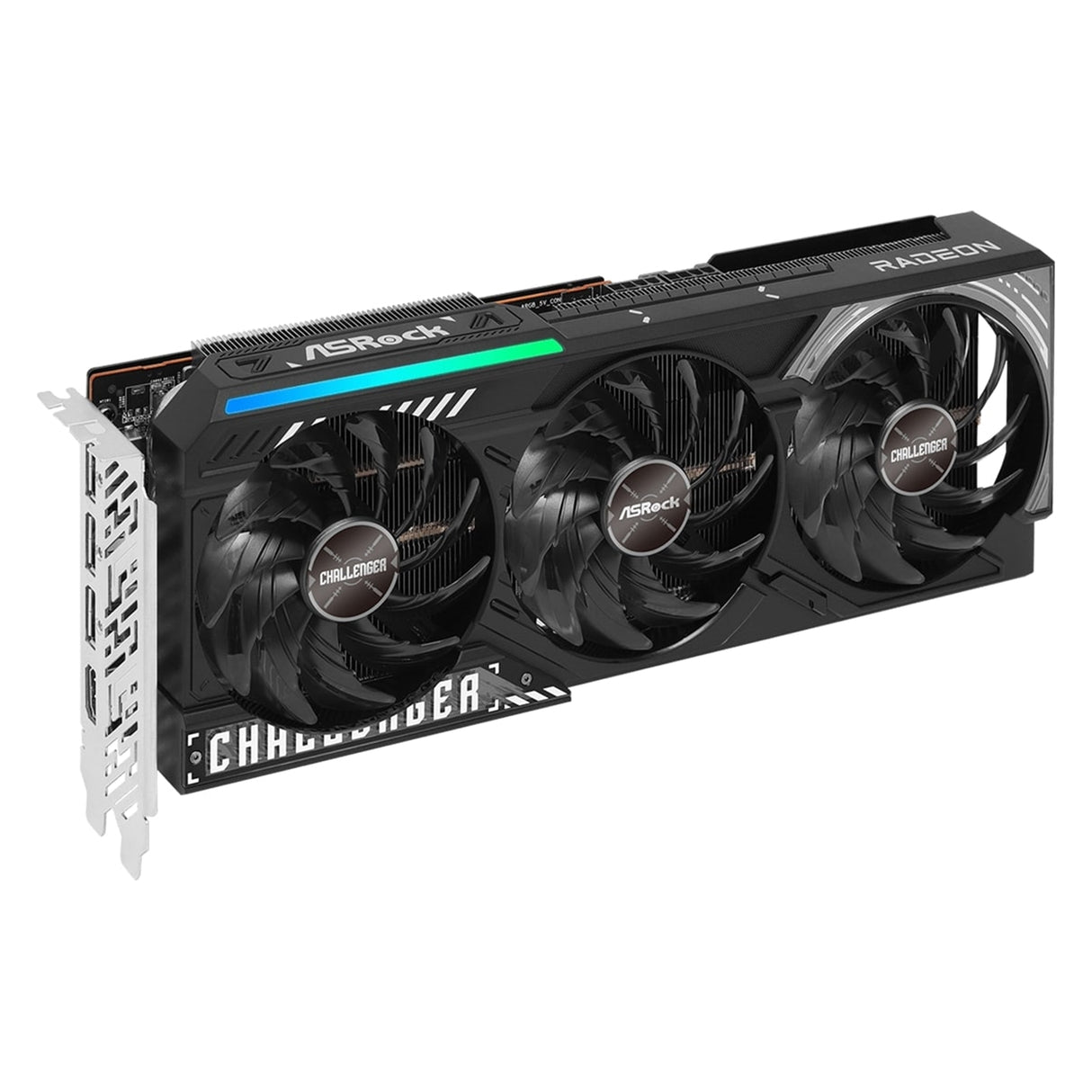 ASRock AMD Radeon RX 9070 Challenger OC 16GB GDDR6 Graphics Card, 3584 Streams, 2520 MHz Boost Clock, Triple Fan, RGB, 3x DisplayPorts / 1x HDMI Port