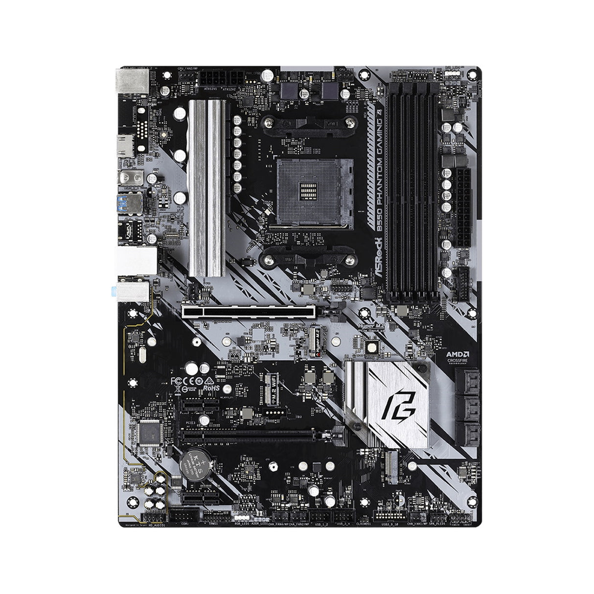 ASRock B550 Phantom Gaming 4 Super Alloy AMD AM4 Socket Motherboard, ATX, 4x DDR4 Slots, 2x M.2 Sockets, GbE LAN, 1x HDMI Port