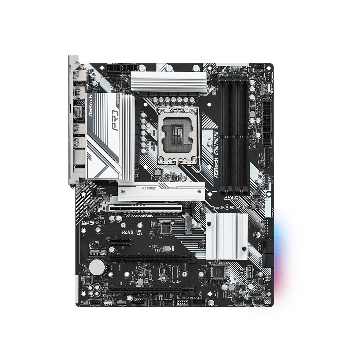 ASRock B760 PRO RS Intel 1700 Socket Motherboard, ATX, 4x DDR5 Slots, 3x M.2 Socket, Fitted I/O Shield, 2.5GbE LAN, 1x DisplayPort / 1x HDMI Port