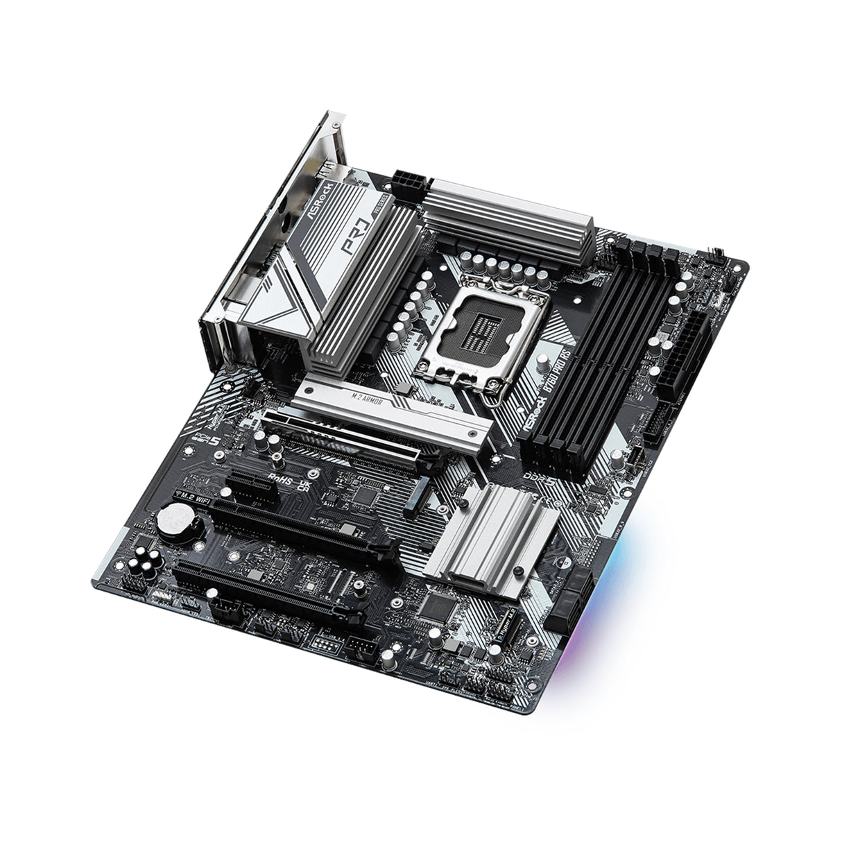 ASRock B760 PRO RS Intel 1700 Socket Motherboard, ATX, 4x DDR5 Slots, 3x M.2 Socket, Fitted I/O Shield, 2.5GbE LAN, 1x DisplayPort / 1x HDMI Port