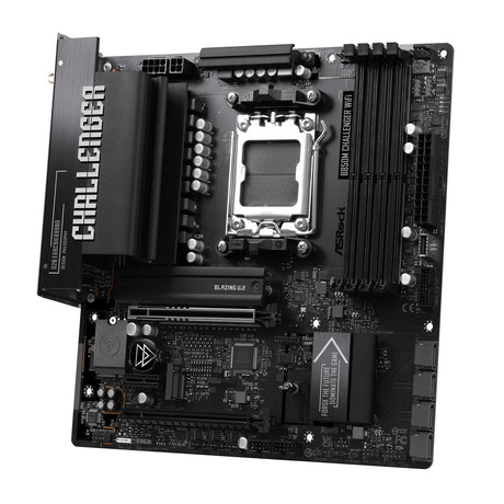 ASRock B850M Challenger WiFi AMD AM5 Socket Motherboard, Micro-ATX, 4x DDR5 Slots, 2x M.2 Socket, Fitted I/O Shield, 2.5GbE LAN, Wi-Fi 7, 1x HDMI Port