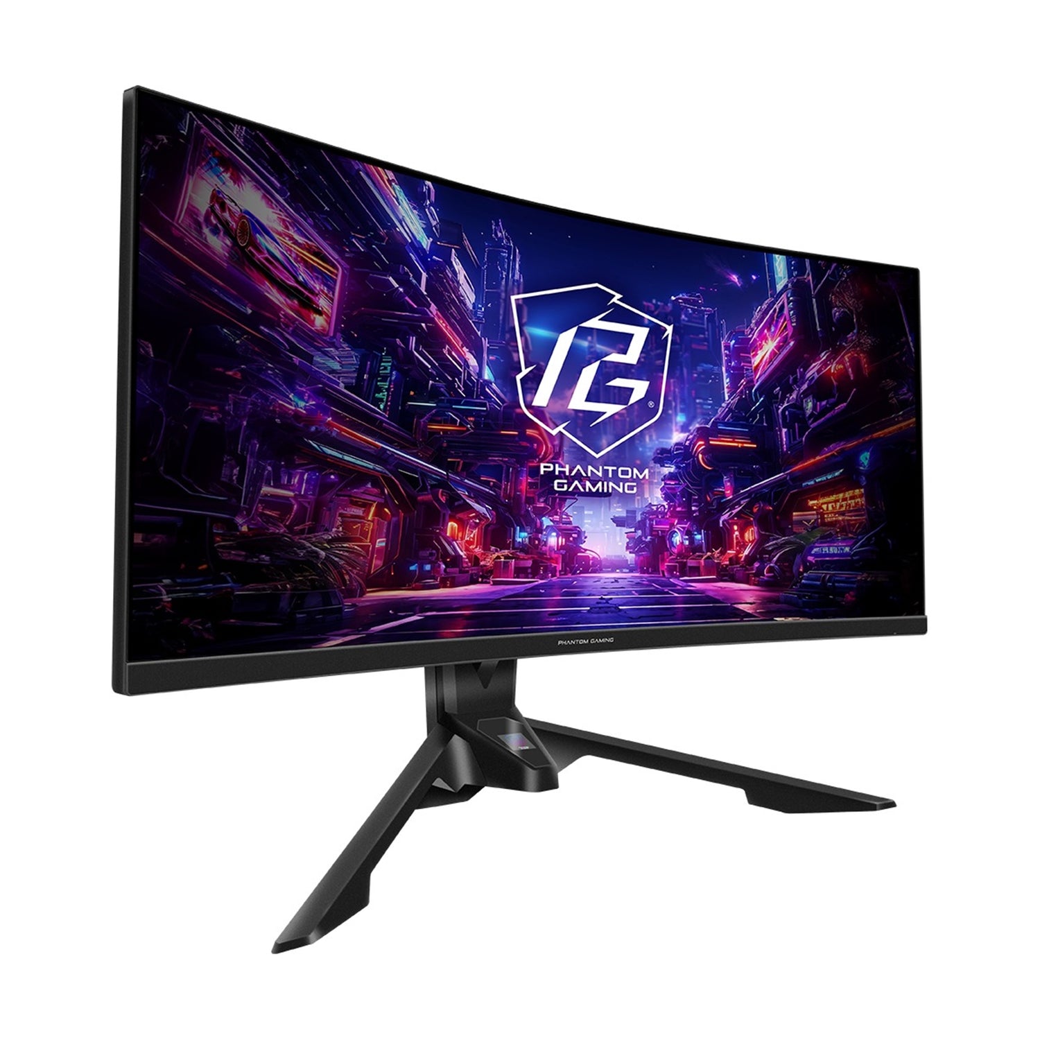 ASRock Phantom Gaming PG34QRT3A 34 Inch, WQHD 3440x1440, Curved Gaming Monitor, 180Hz 1ms (MPRT) Response Time, 2 x HDMI 2.0, 2 x DisplayPort 1.4, 1 x USB3.2 Gen1x1 Type-B, 4 x USB3.2 Gen1x1 Type-A, 1 x Headphone Out, Integrated Wi-Fi Antenna