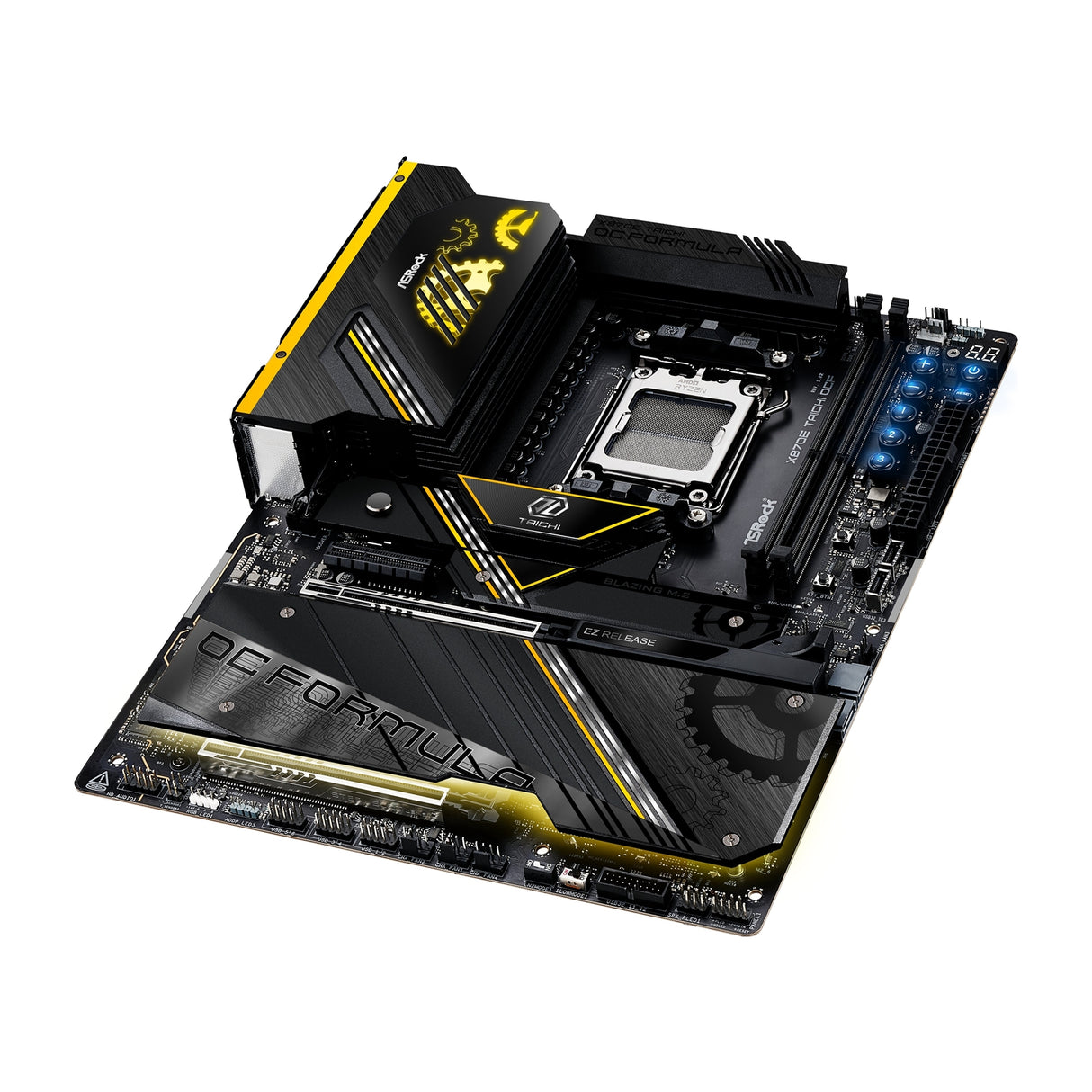 ASRock X870E TAICHI OCF AMD AM5 Socket Motherboard, ATX, 2x DDR5 Slots, 6x M.2 Socket, Fitted I/O Shield, 5GbE LAN, Wi-Fi 7, 1x HDMI Port