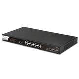 DrayTek VSPQ2200XB-K VigorSwitch PQ2200xb 16 Port 2.5 GbE POE+ Managed Layer 2+ Switch with 4x POE++ Ports and 4x 10GbE SFP+ Ports