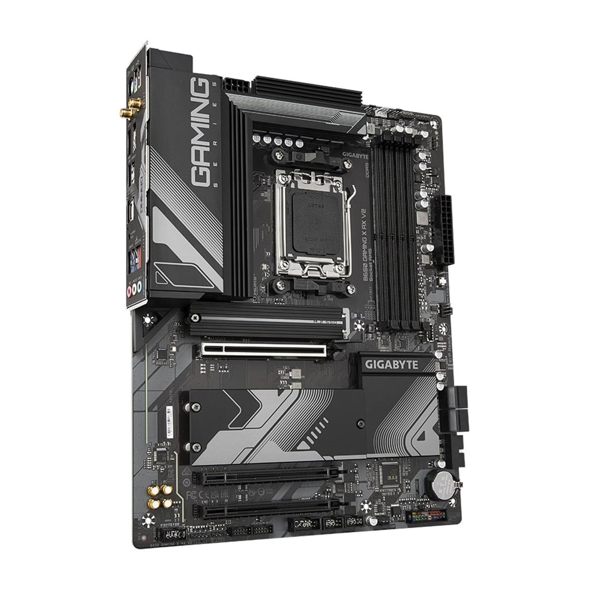 Gigabyte B650 GAMING X AX V2 AMD AM5 Socket Motherboard, ATX, 4x DDR5 Slots, 3x M.2 Sockets, Fitted I/O Shield, 2.5GbE LAN, Wi-Fi 6E, 1x DisplayPort / 1x HDMI Port