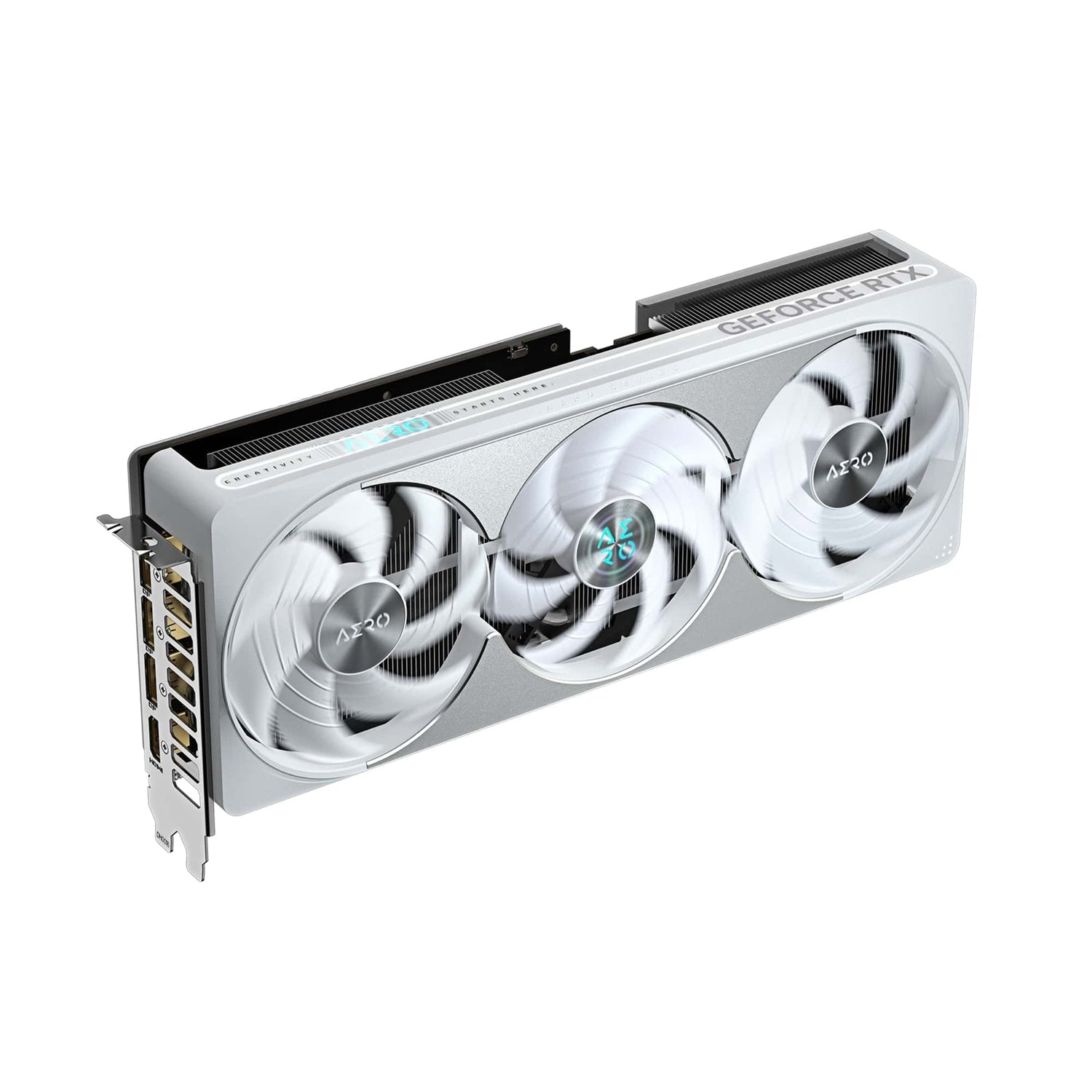 Gigabyte NVIDIA GeForce RTX 5080 AERO OC SFF 16GB GDDR7 Graphics Card, 10752 CUDA Cores, 2730 MHz Core Clock, Triple Fan, White, RGB, 3x DisplayPorts / 1x HDMI Ports