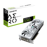 Gigabyte NVIDIA GeForce RTX 5080 AERO OC SFF 16GB GDDR7 Graphics Card, 10752 CUDA Cores, 2730 MHz Core Clock, Triple Fan, White, RGB, 3x DisplayPorts / 1x HDMI Ports