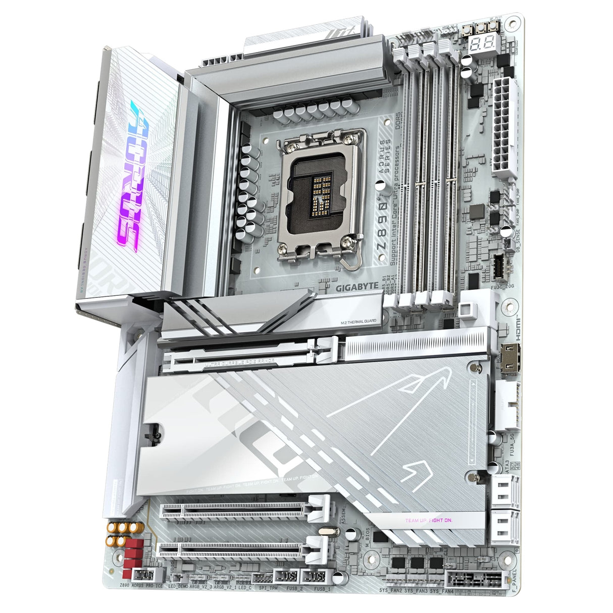 Gigabyte Z890 AORUS PRO ICE Intel 1851 Socket Motherboard, ATX, 4x DDR5 Slots, 5x M.2 Sockets, Fitted I/O Shield, 5GbE LAN, Wi-Fi 7, 2x USB-C (USB4)