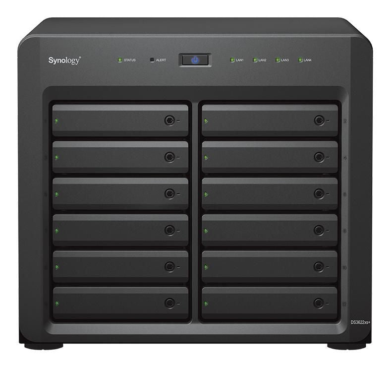 Synology Intel Xeon D-1531, 16 GB DDR4, 12x 2.5"/3.5" SATA, 2x RJ-45 1GbE, 2x RJ-45 10GbE, 2x USB 3.2 Gen 1 + 6x12TB