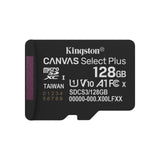 Kingston Canvas Select 128GB Micro SD UHS-I Flash Card with Adapter