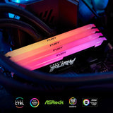 Kingston FURY Beast KF432C16BB2A/8 8GB (1x 8GB) DIMM System Memory, 3200MHz, DDR4, CL16, Black, RGB, Intel XMP