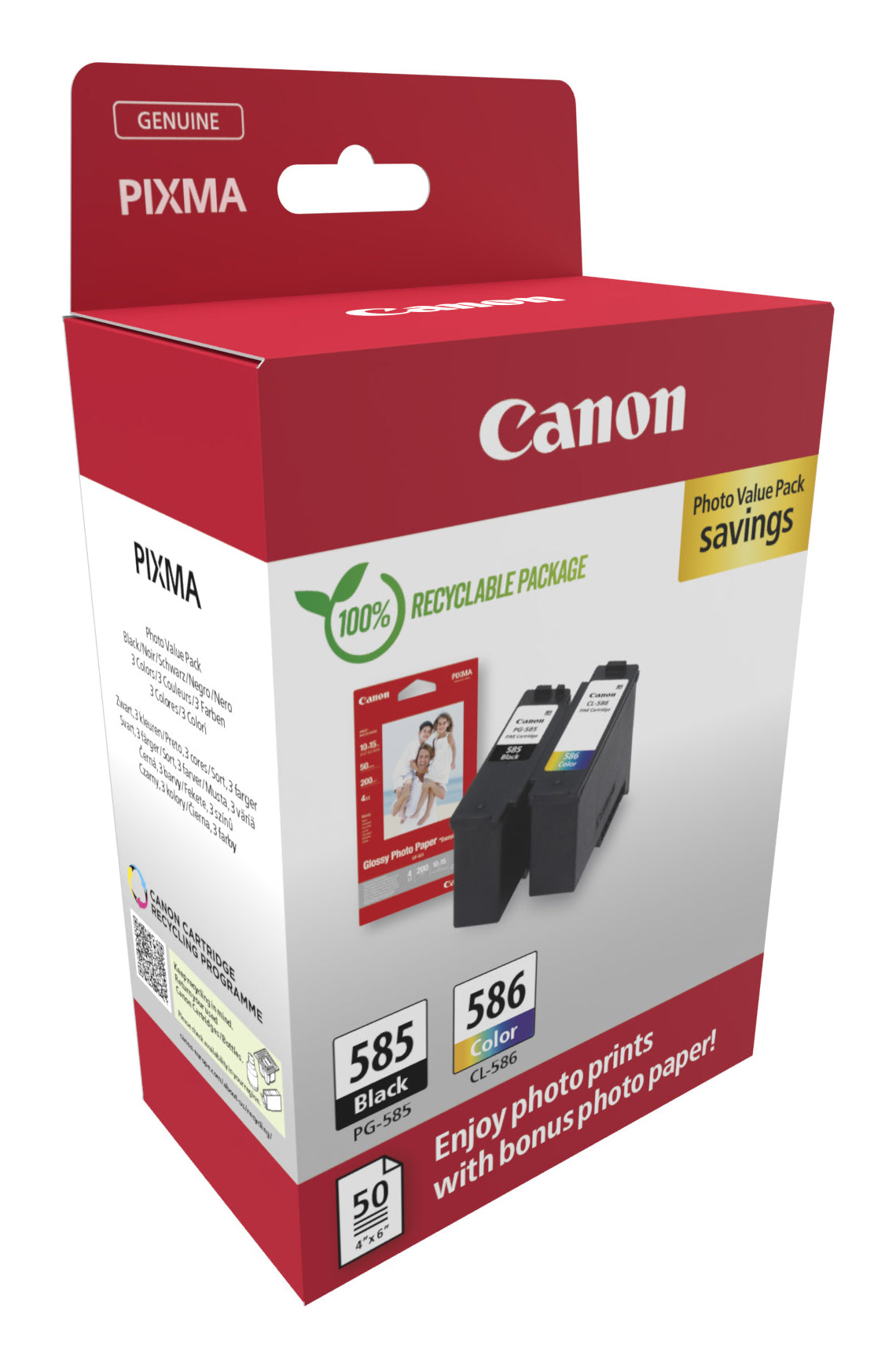Canon PG-585/CL-586 PVP ink cartridge 2 pc(s) Original Black, Cyan, Magenta, Yellow