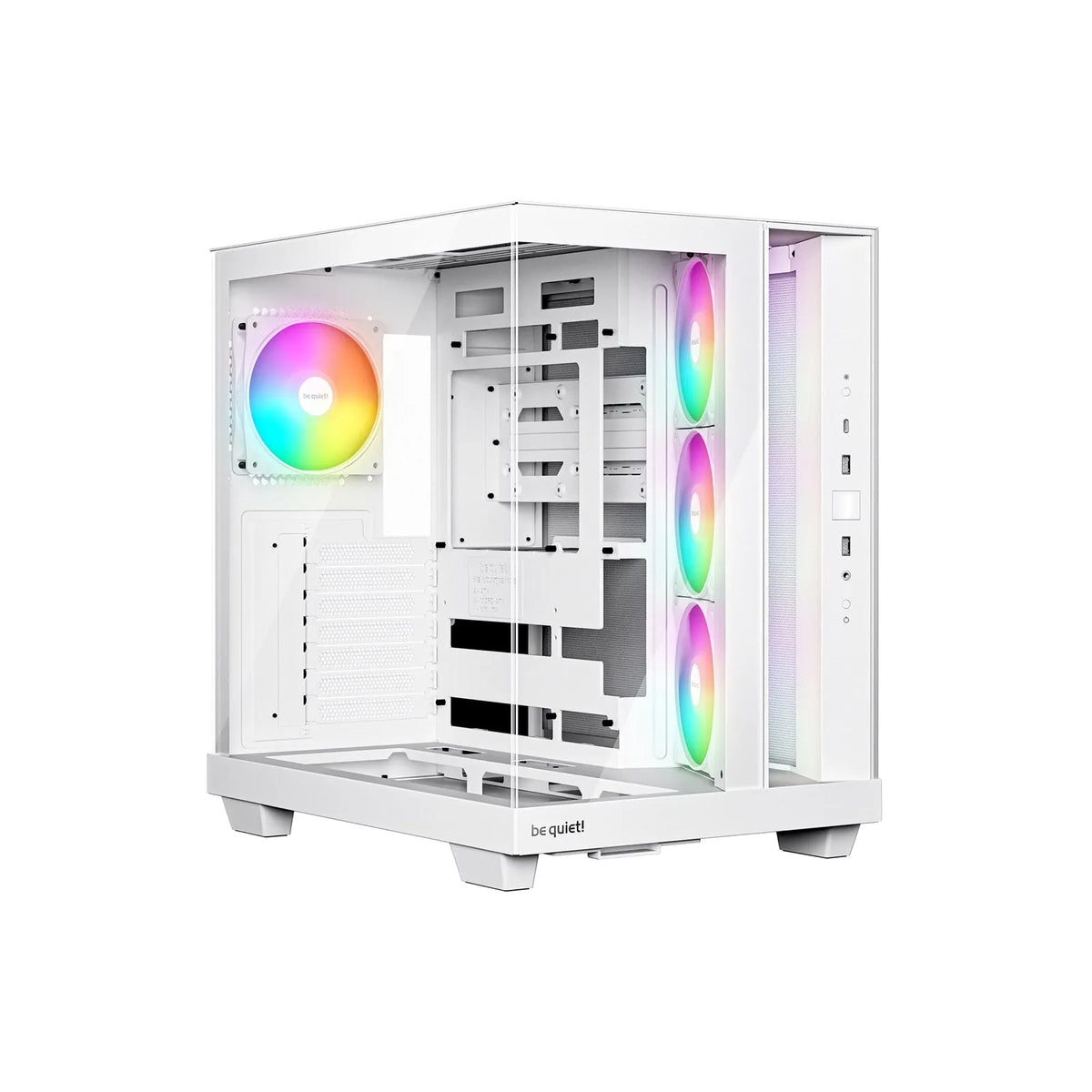 be quiet! Light Base 500 LX BGW86 White Mid-Tower Case, Tempered Glass, 4x ARGB Light Wings LX Fans, High Airflow ATX Case, USB-C 10 Gbps, 400 mm GPU Support, Vertical GPU Mount