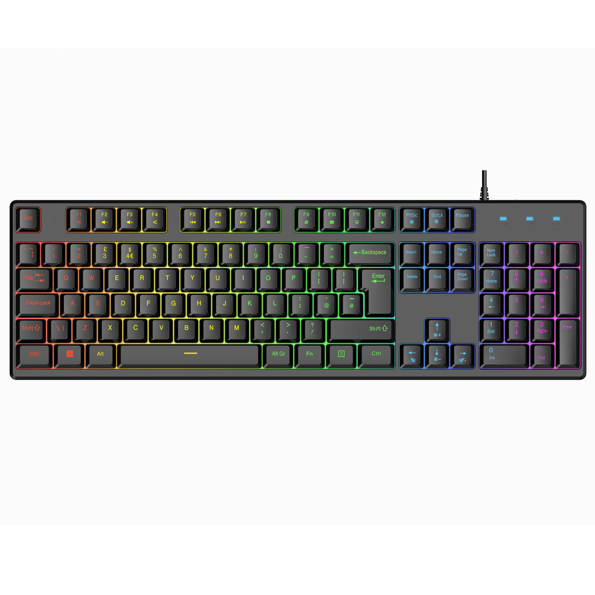VIDA REBEL 2IN1 BLACK USB DESK KIT keyboard Mouse included Gaming QWERTY UK English