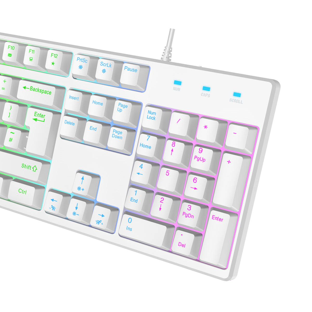 VIDA REBEL 2IN1 WHITE USB DESK KIT keyboard Mouse included Gaming QWERTY UK English